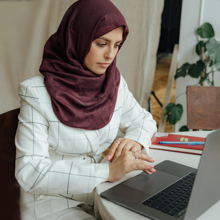 Woman with laptop